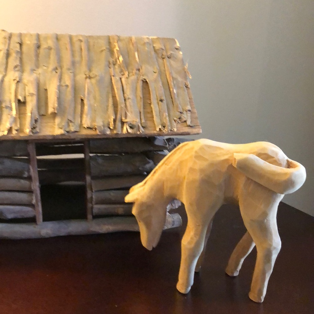 Vintage Folk Art Horse Hand Carved Wood